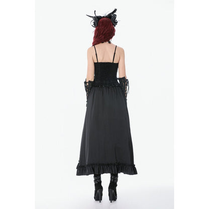 Dark in Love Women's Camisole Top Black Lace Court Lace-Up UK 8-18 - QHA UK