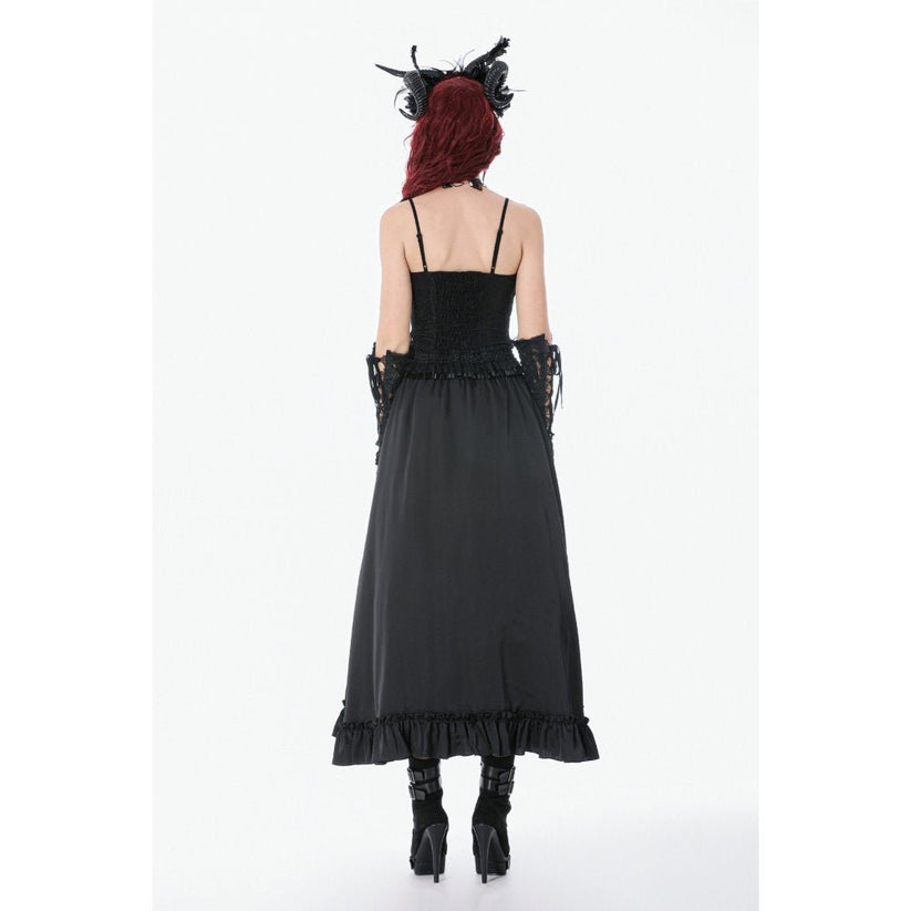 Dark in Love Women's Camisole Top Black Lace Court Lace-Up UK 8-18 - QHA UK