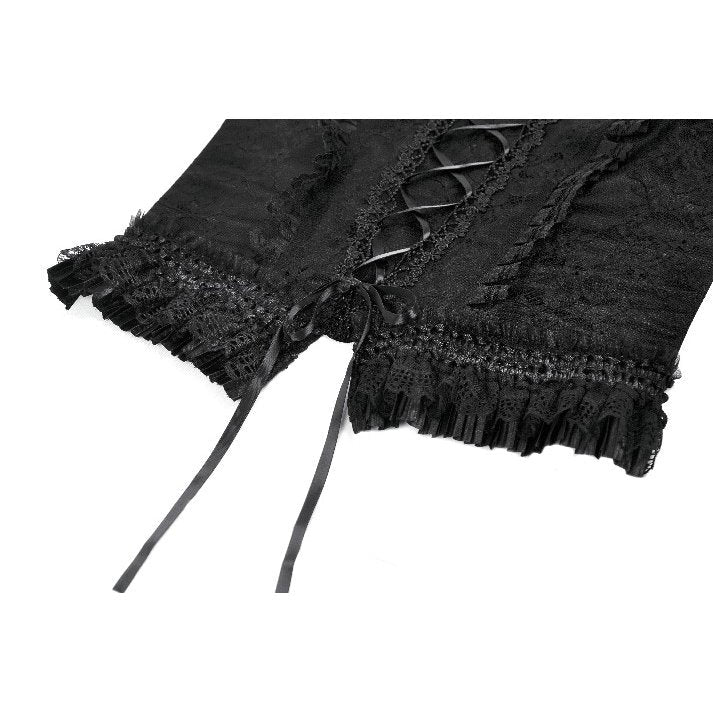 Dark in Love Women's Camisole Top Black Lace Court Lace-Up UK 8-18 - QHA UK