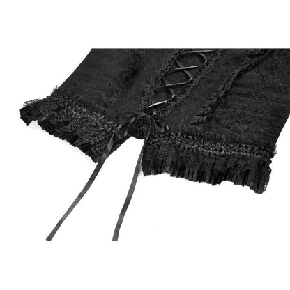 Dark in Love Women's Camisole Top Black Lace Court Lace-Up UK 8-18 - QHA UK