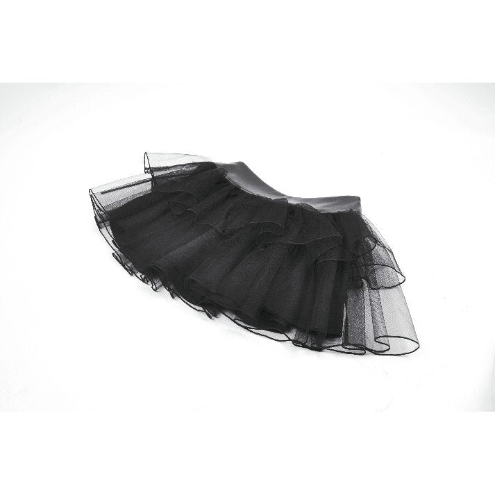 Dark in Love Gothic Mini Skirt Bonded Tulle Layered Black UK 8-22 - QHA UK