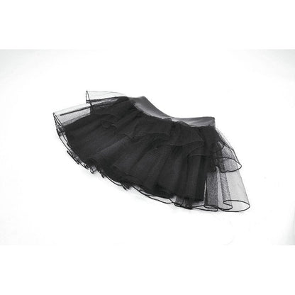Dark in Love Gothic Mini Skirt Bonded Tulle Layered Black UK 8-22 - QHA UK