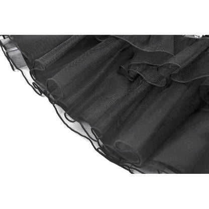 Dark in Love Gothic Mini Skirt Bonded Tulle Layered Black UK 8-22 - QHA UK