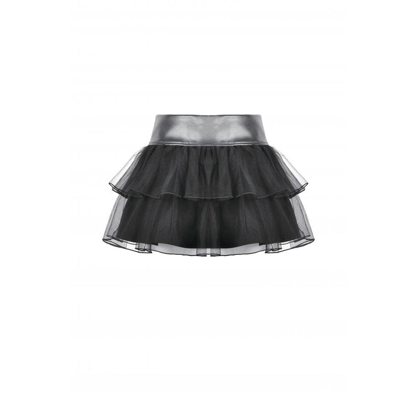 Dark in Love Gothic Mini Skirt Bonded Tulle Layered Black UK 8-22 - QHA UK