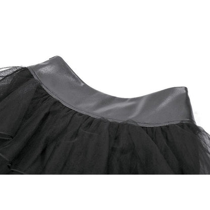 Dark in Love Gothic Mini Skirt Bonded Tulle Layered Black UK 8-22 - QHA UK