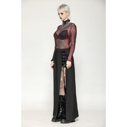 Dark in Love Top Carson Black and Red Tie-Dye Mesh Basic UK 8-18 - QHA UK