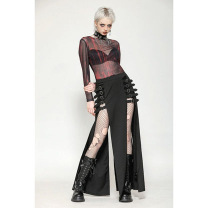 Dark in Love Top Carson Black and Red Tie-Dye Mesh Basic UK 8-18 - QHA UK