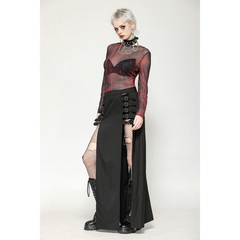 Dark in Love Top Carson Black and Red Tie-Dye Mesh Basic UK 8-18 - QHA UK