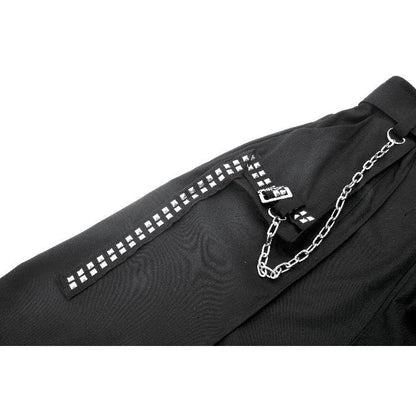 Dark in Love Women's Gothic Skirt Chain Belt Layered Black UK 8-18 - QHA UK