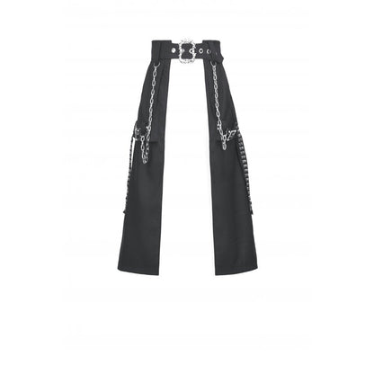 Dark in Love Women's Gothic Skirt Chain Belt Layered Black UK 8-18 - QHA UK