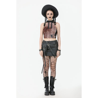 Dark in Love Gothic Mini Skirt Chaos Reign Faux Leather Black UK 8-18 - QHA UK