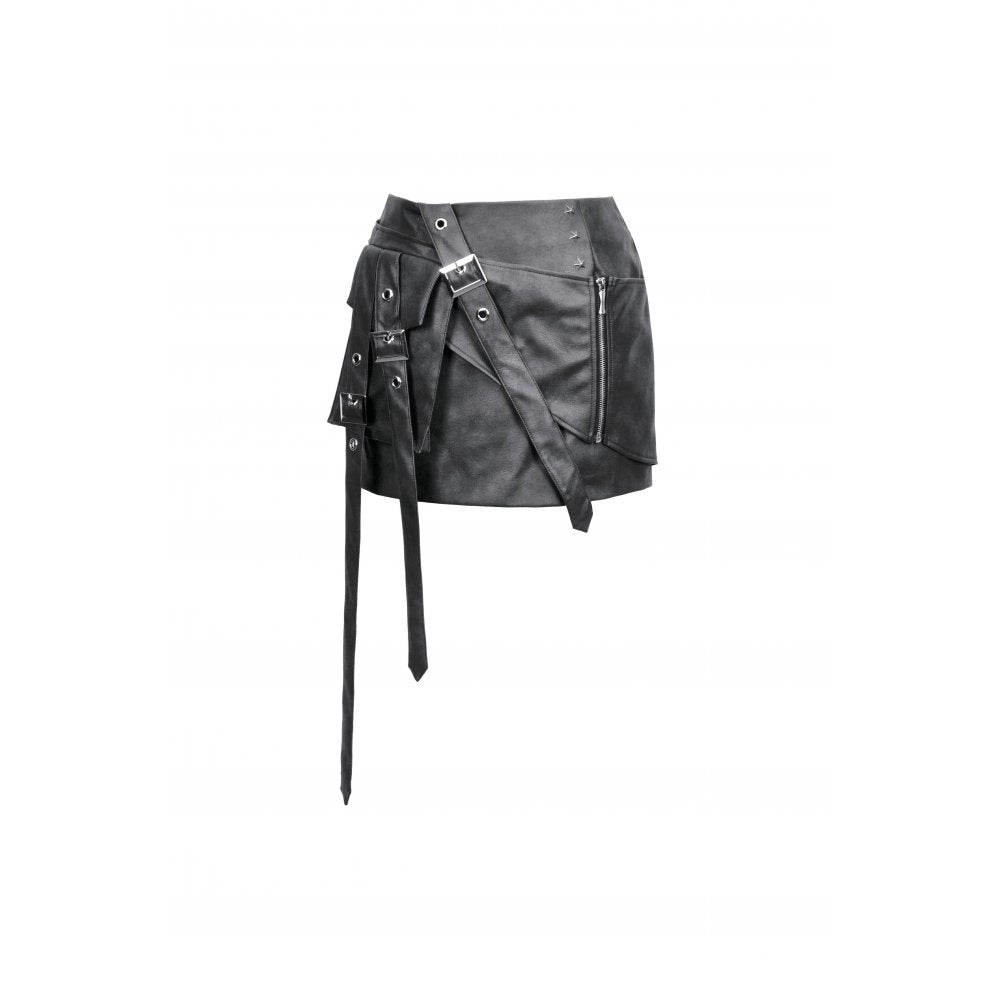 Dark in Love Gothic Mini Skirt Chaos Reign Faux Leather Black UK 8-18 - QHA UK