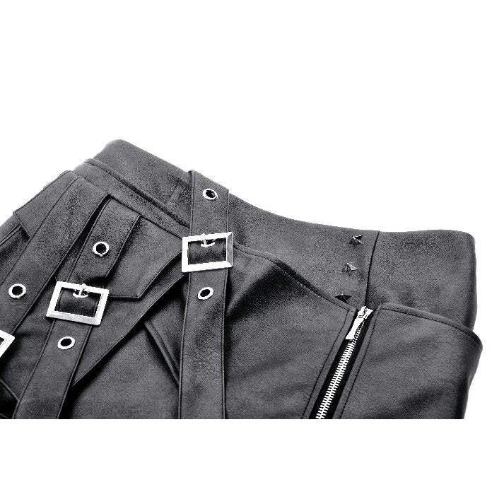 Dark in Love Gothic Mini Skirt Chaos Reign Faux Leather Black UK 8-18 - QHA UK