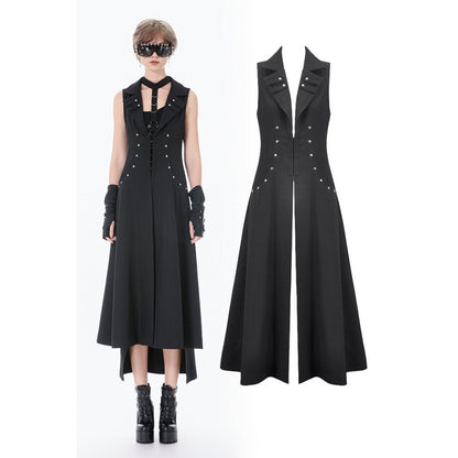 Dark in Love Punk Coat Collete Sleeveless Long Fitted UK 8-18 - QHA UK