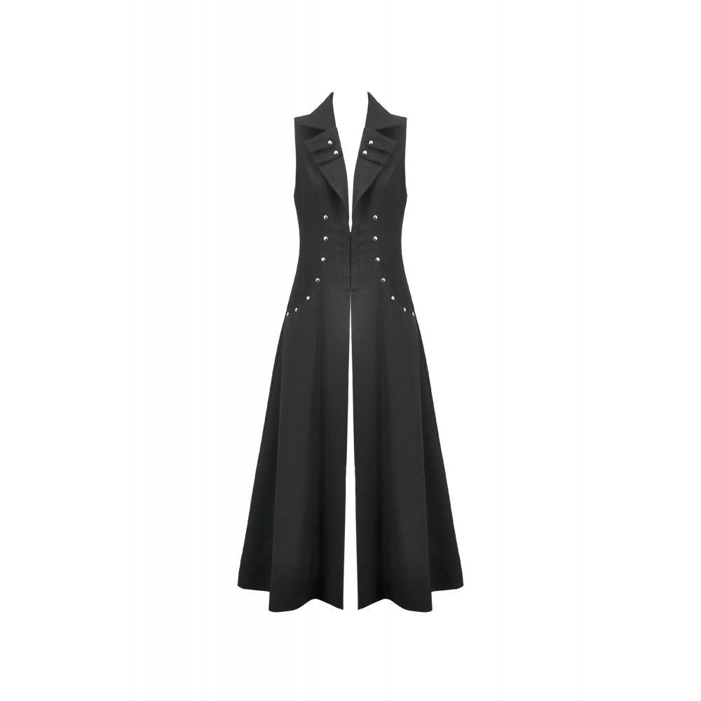 Dark in Love Punk Coat Collete Sleeveless Long Fitted UK 8-18 - QHA UK