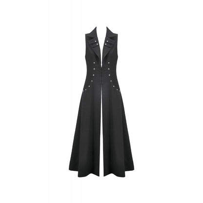 Dark in Love Punk Coat Collete Sleeveless Long Fitted UK 8-18 - QHA UK