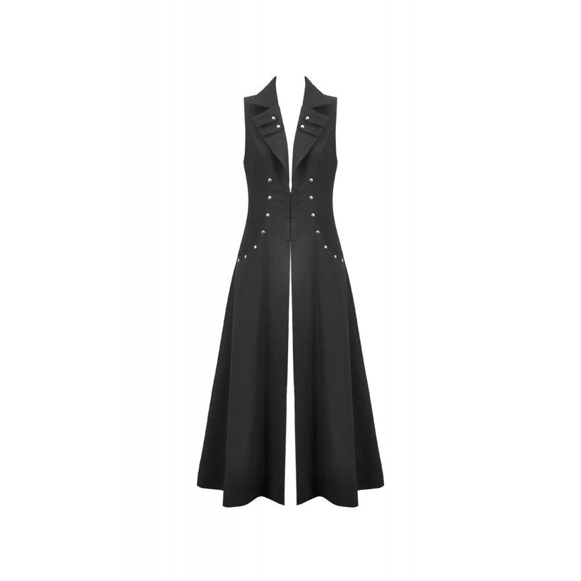 Dark in Love Punk Coat Collete Sleeveless Long Fitted UK 8-18 - QHA UK