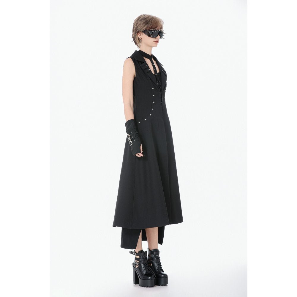 Dark in Love Punk Coat Collete Sleeveless Long Fitted UK 8-18 - QHA UK