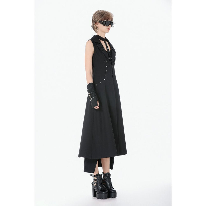 Dark in Love Punk Coat Collete Sleeveless Long Fitted UK 8-18 - QHA UK