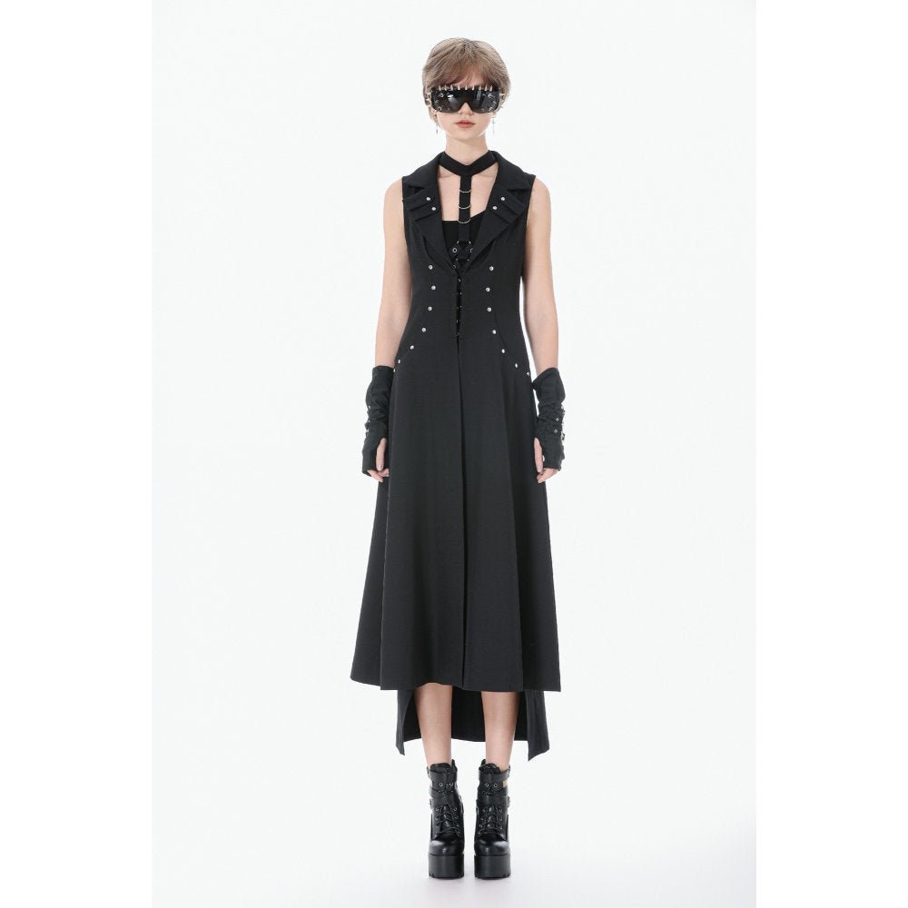 Dark in Love Punk Coat Collete Sleeveless Long Fitted UK 8-18 - QHA UK