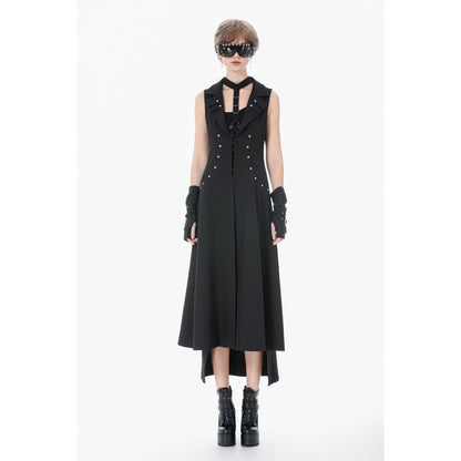 Dark in Love Punk Coat Collete Sleeveless Long Fitted UK 8-18 - QHA UK