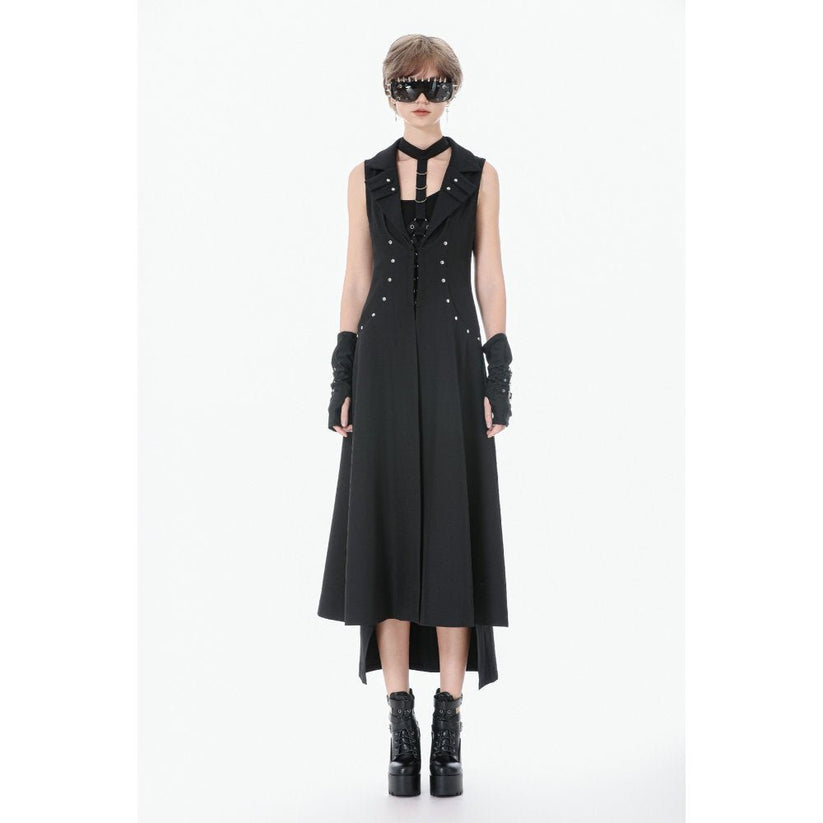 Dark in Love Punk Coat Collete Sleeveless Long Fitted UK 8-18 - QHA UK