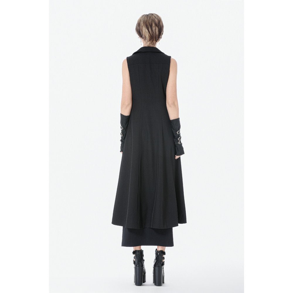 Dark in Love Punk Coat Collete Sleeveless Long Fitted UK 8-18 - QHA UK