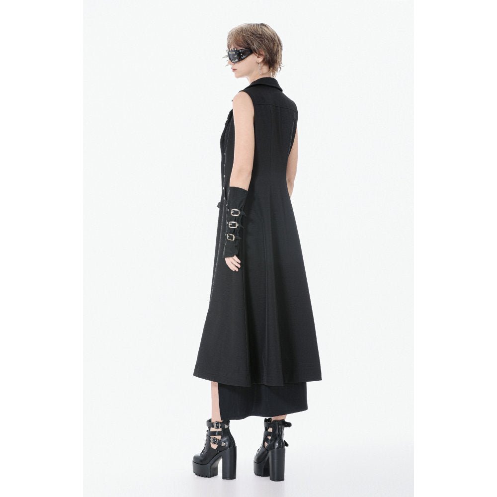 Dark in Love Punk Coat Collete Sleeveless Long Fitted UK 8-18 - QHA UK