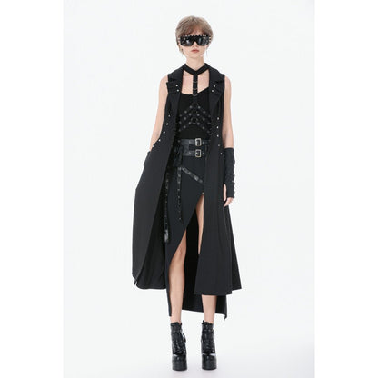 Dark in Love Punk Coat Collete Sleeveless Long Fitted UK 8-18 - QHA UK