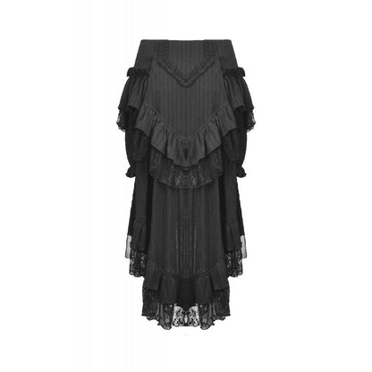 Dark in Love Women's Gothic Skirt Cordelia High-Low Layered Skort - QHA UK