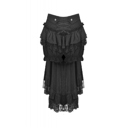 Dark in Love Women's Gothic Skirt Cordelia High-Low Layered Skort - QHA UK