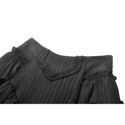 Dark in Love Women's Gothic Skirt Cordelia High-Low Layered Skort - QHA UK