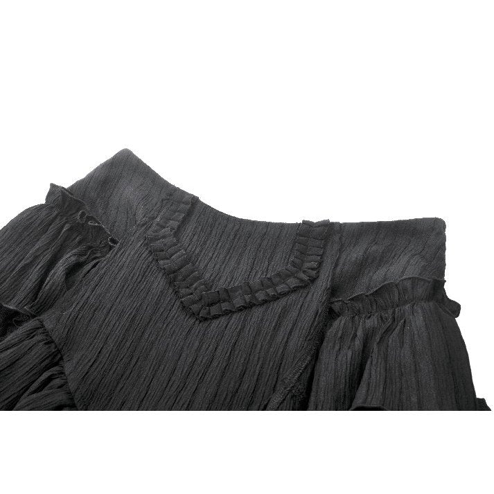 Dark in Love Women's Gothic Skirt Cordelia High-Low Layered Skort - QHA UK