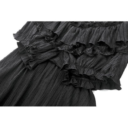 Dark in Love Women's Gothic Skirt Cordelia High-Low Layered Skort - QHA UK
