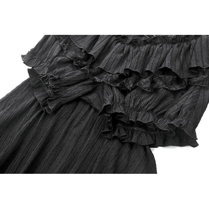 Dark in Love Women's Gothic Skirt Cordelia High-Low Layered Skort - QHA UK