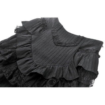 Dark in Love Women's Gothic Skirt Cordelia High-Low Layered Skort - QHA UK