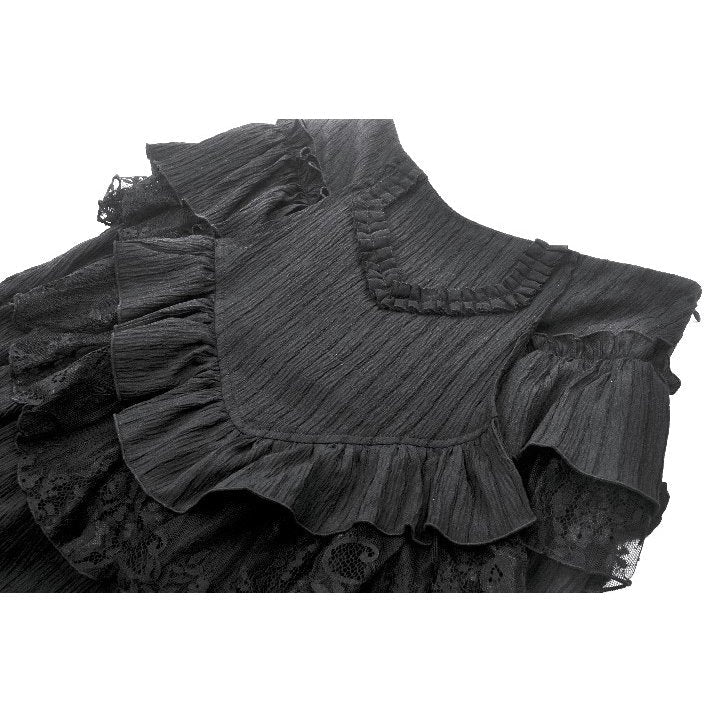 Dark in Love Women's Gothic Skirt Cordelia High-Low Layered Skort - QHA UK