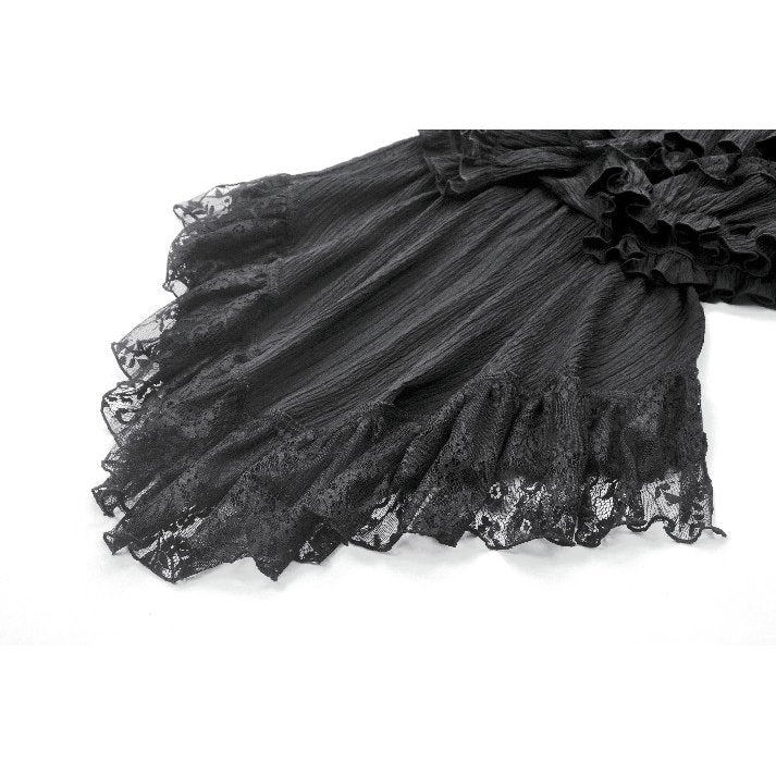 Dark in Love Women's Gothic Skirt Cordelia High-Low Layered Skort - QHA UK