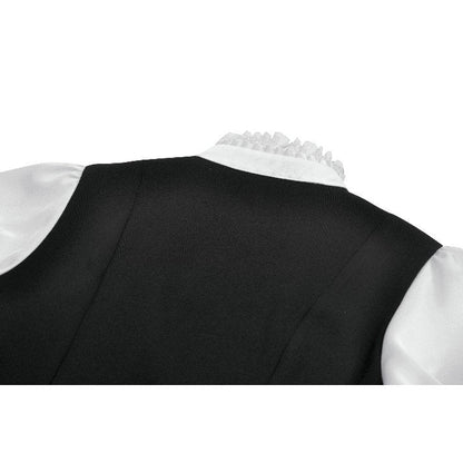 Dark in Love Women's Blouse Court-Style Black and White Lace UK 8-18 - QHA UK