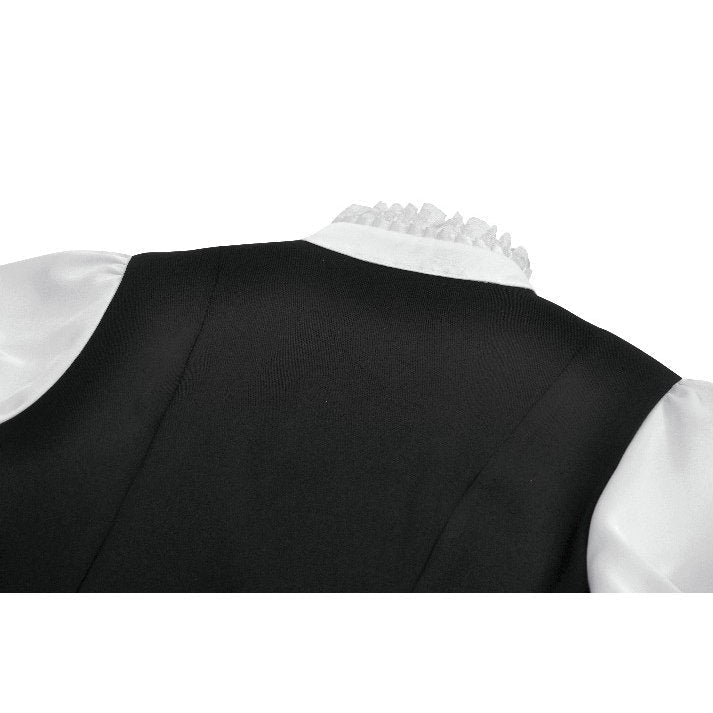 Dark in Love Women's Blouse Court-Style Black and White Lace UK 8-18 - QHA UK
