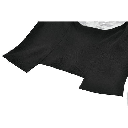 Dark in Love Women's Blouse Court-Style Black and White Lace UK 8-18 - QHA UK