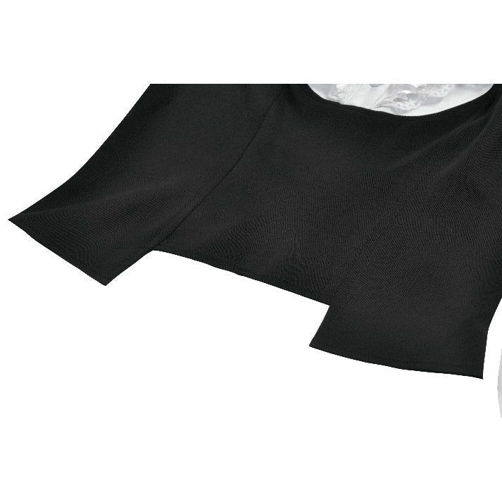 Dark in Love Women's Blouse Court-Style Black and White Lace UK 8-18 - QHA UK