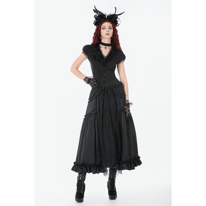 Dark in Love Women's Gothic Blouse Courtly Cross Gem UK 8-18 - QHA UK