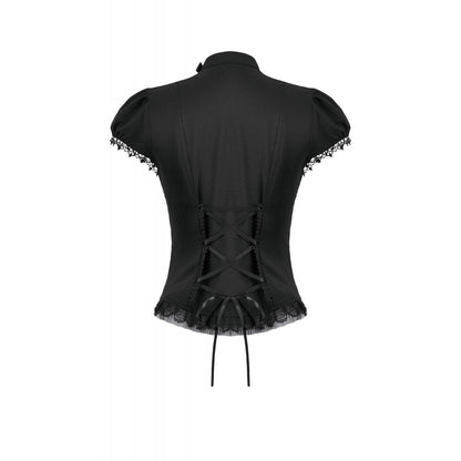 Dark in Love Women's Gothic Blouse Courtly Cross Gem UK 8-18 - QHA UK