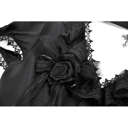 Dark in Love Women's Gothic Blouse Courtly Cross Gem UK 8-18 - QHA UK