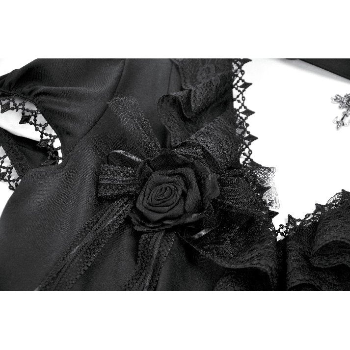Dark in Love Women's Gothic Blouse Courtly Cross Gem UK 8-18 - QHA UK