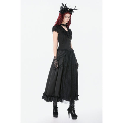 Dark in Love Women's Gothic Blouse Courtly Cross Gem UK 8-18 - QHA UK