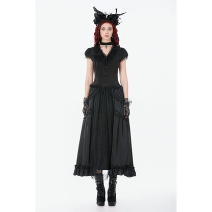 Dark in Love Women's Gothic Blouse Courtly Cross Gem UK 8-18 - QHA UK