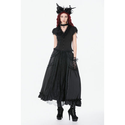 Dark in Love Women's Gothic Blouse Courtly Cross Gem UK 8-18 - QHA UK