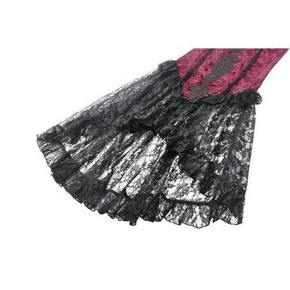 Dark in Love Gothic Skirt Crimson Queen Lace High-Low Burgundy UK 8-22 - QHA UK